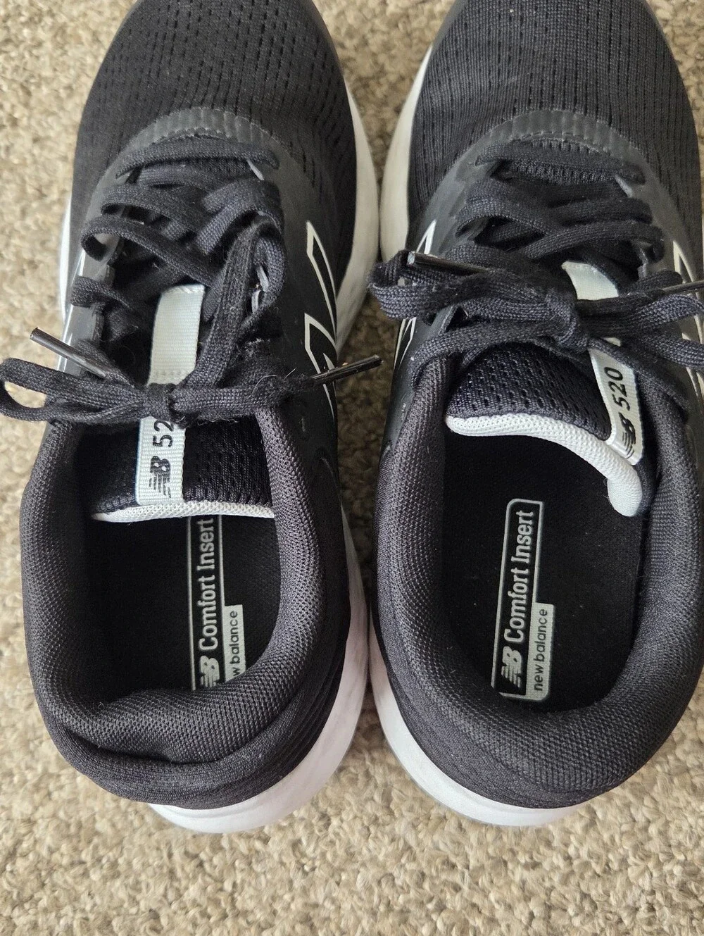 New Balance Women's 520 V7 Running Shoes Size 9.5 D  W520LK7 Black & White